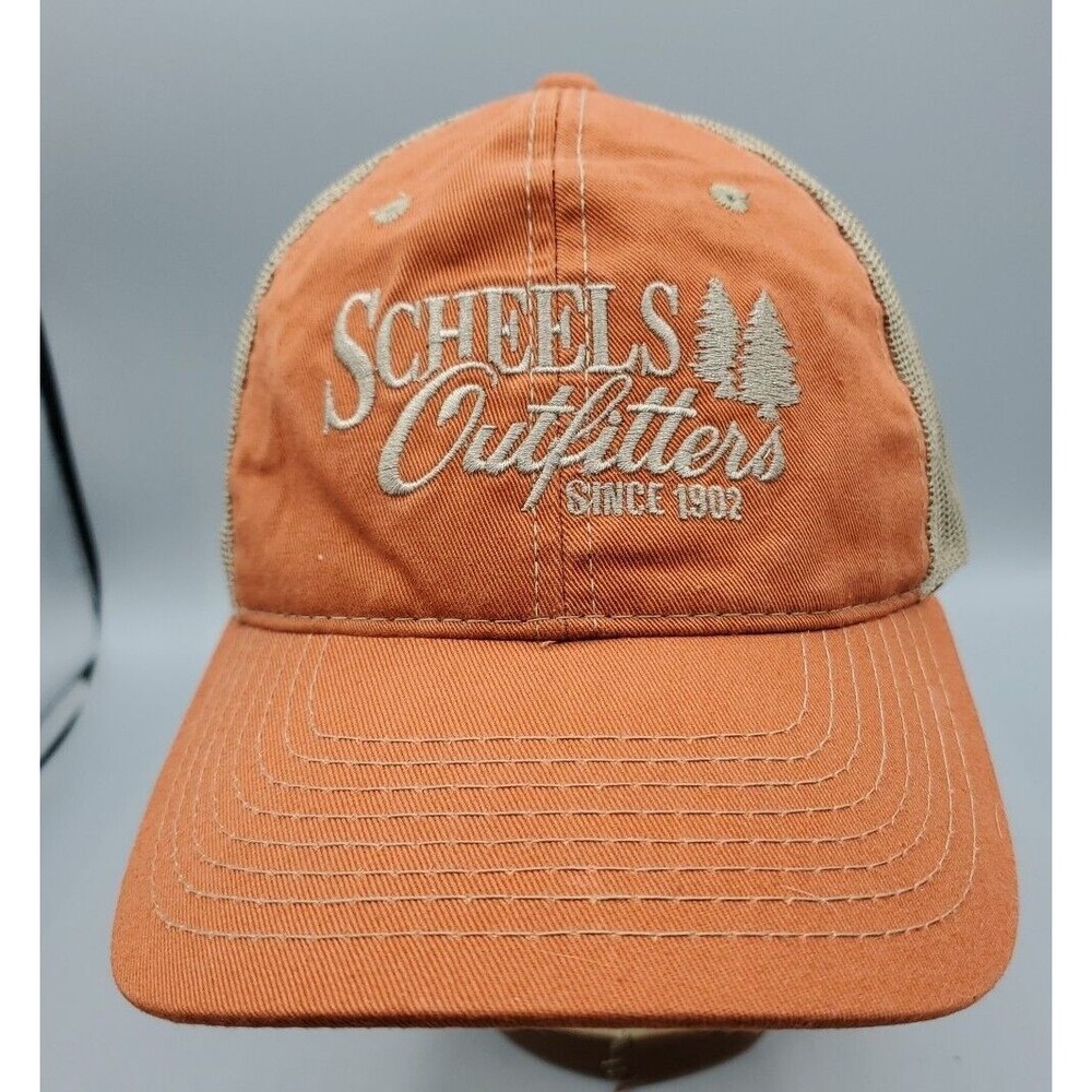 SCHEELS OUTFITTERS hat orange / beige adjustable snapback Dad cap Trucker Mesh